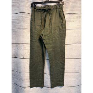 Karen Kane Lightweight Olive Green Linen Pants Size S